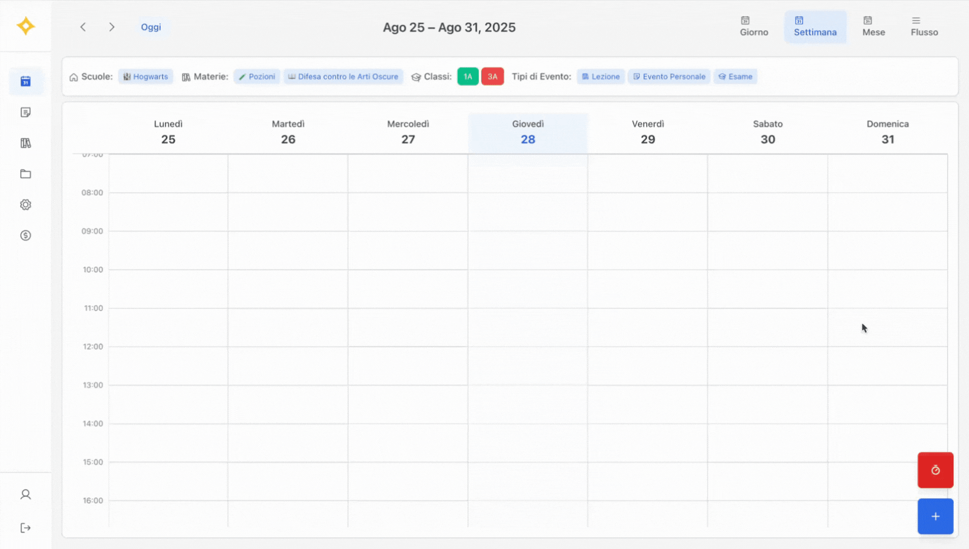 Dimostrazione gestione intelligente delle lezioni